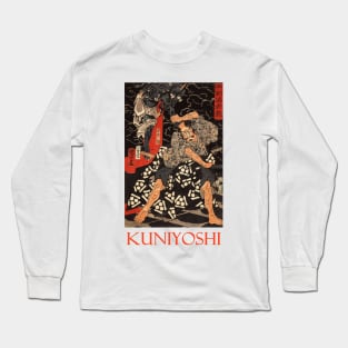 Watanabe Tsuna Fighting the Demon by Utagawa Kuniyoshi Long Sleeve T-Shirt